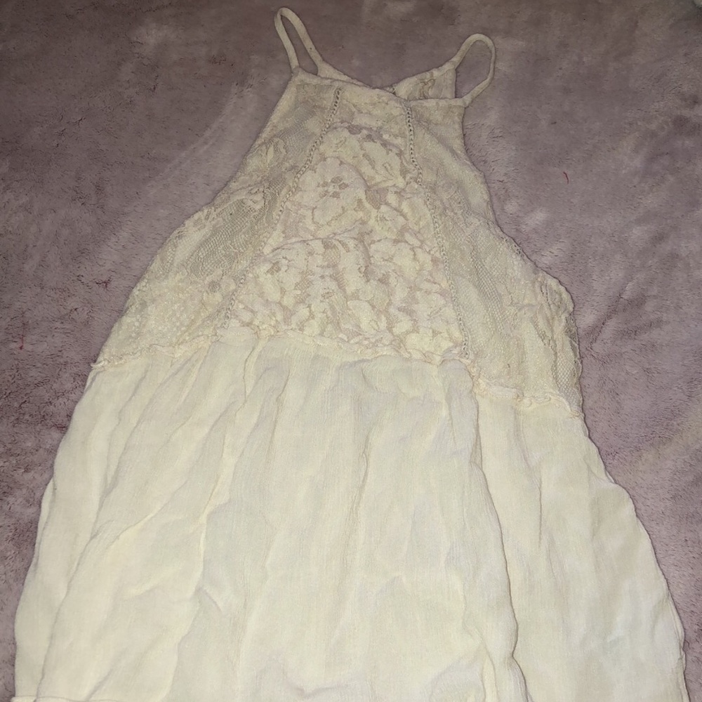 High necked Cream colored tank top